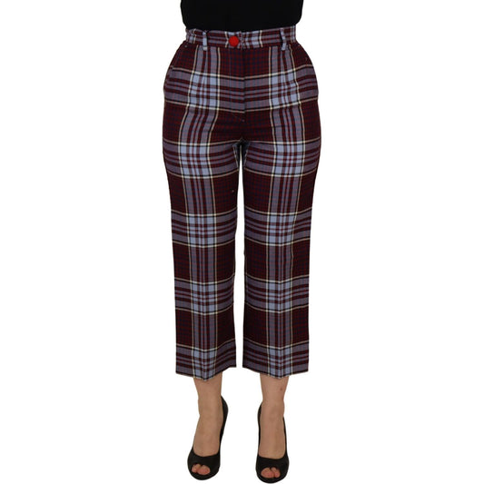 Dolce & Gabbana Elegant High Waist Wool-Blend Trousers Dolce & Gabbana Dark Slate Gray