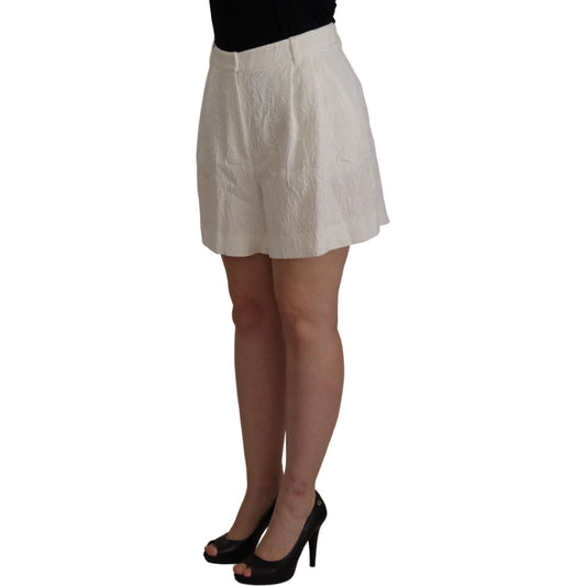Dolce & Gabbana Elegant High Waist White Culotte Shorts Dolce & Gabbana Dim Gray