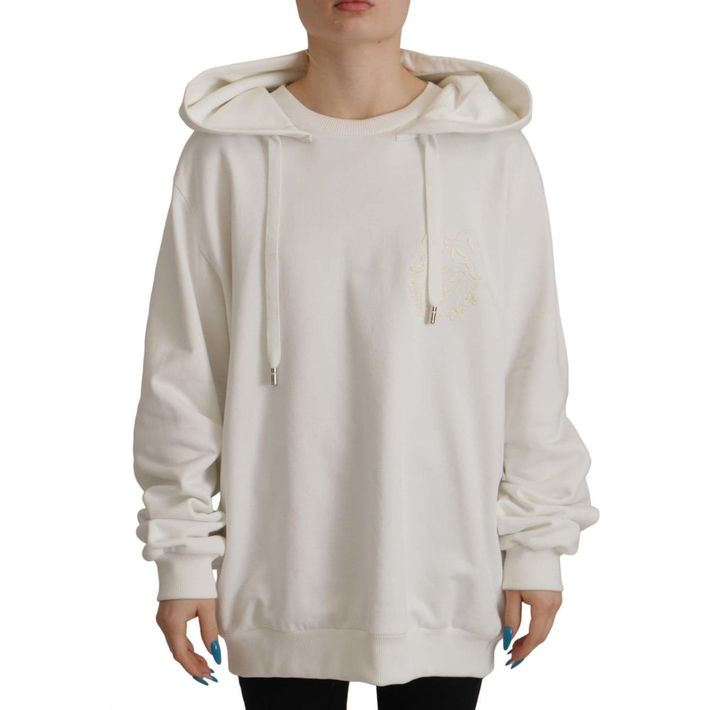 Dolce & Gabbana White Hoodie Pullover Embroidered Sweater TSH7849- 40