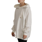Dolce & Gabbana White Hoodie Pullover Embroidered Sweater TSH7849- 40