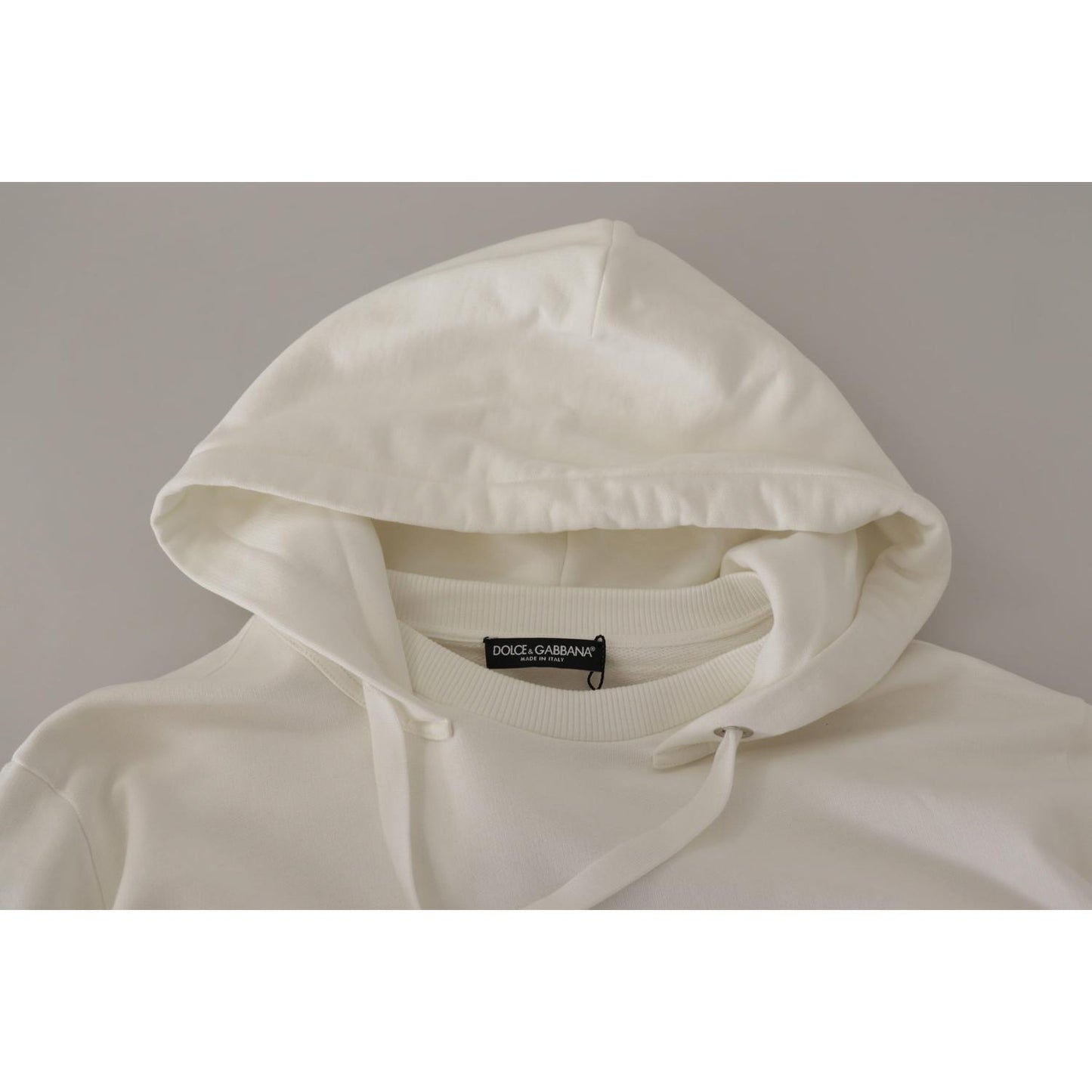 Dolce & Gabbana White Hoodie Pullover Embroidered Sweater TSH7849- 40