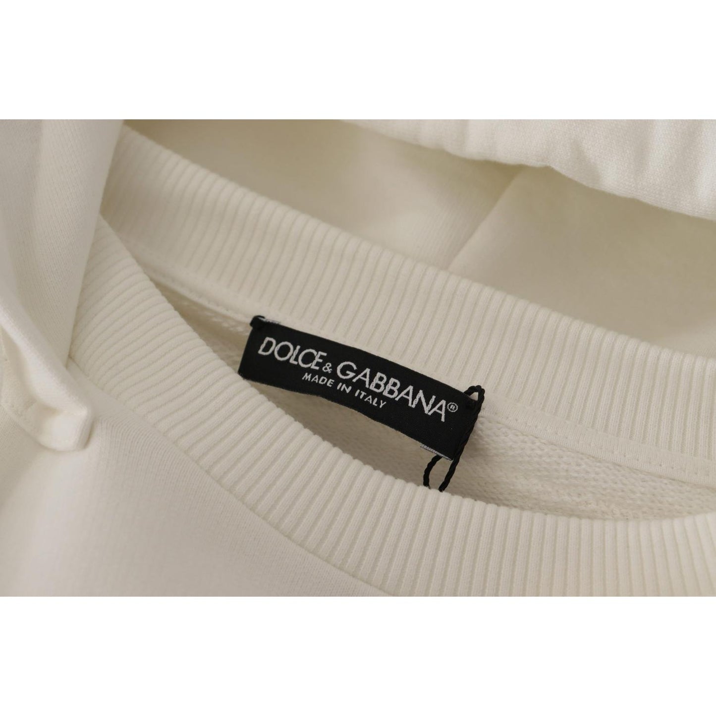 Dolce & Gabbana White Hoodie Pullover Embroidered Sweater TSH7849- 40