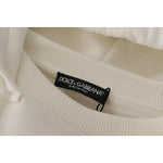 Dolce & Gabbana White Hoodie Pullover Embroidered Sweater TSH7849- 40