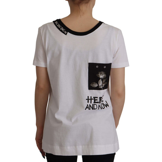 Dolce & Gabbana Elegant Round Neck Slogan Tee Dolce & Gabbana Dark Gray