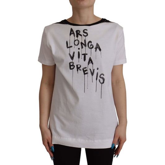 Dolce & Gabbana Elegant Round Neck Slogan Tee Dolce & Gabbana Dark Gray