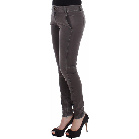 Ermanno Scervino Chic Gray Slim Leg Jeans - Elegance Meets Comfort Ermanno Scervino Dark Slate Gray