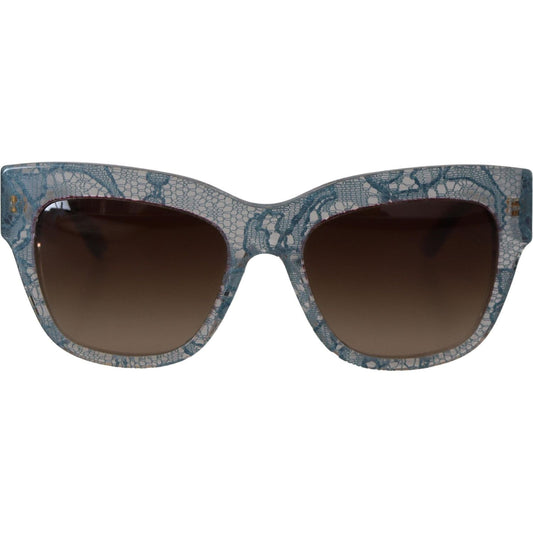 Dolce & Gabbana Elegant Lace-Trimmed Gradient Sunglasses Dolce & Gabbana Dark Slate Gray