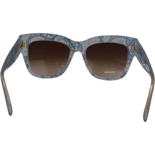 Dolce & Gabbana Elegant Lace-Trimmed Gradient Sunglasses Dolce & Gabbana Dim Gray