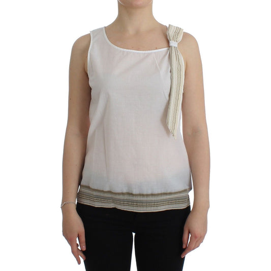 Ermanno Scervino Elegant White Bow-Detailed Sleeveless Top Ermanno Scervino Dark Gray