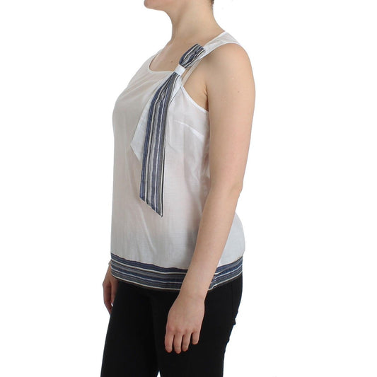 Ermanno Scervino Elegant Cotton-Blend Bow Top Ermanno Scervino Dark Gray