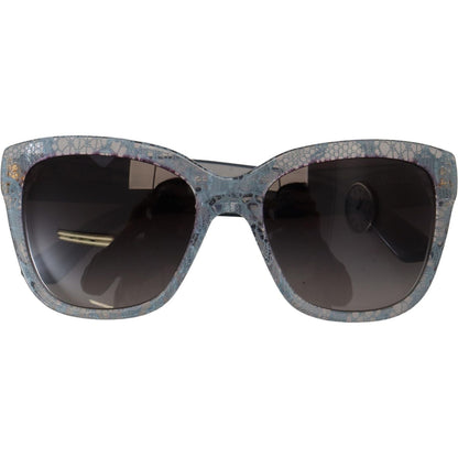 Dolce & Gabbana Blue Lace Acetate Rectangle Shades DG4226 Sunglasses