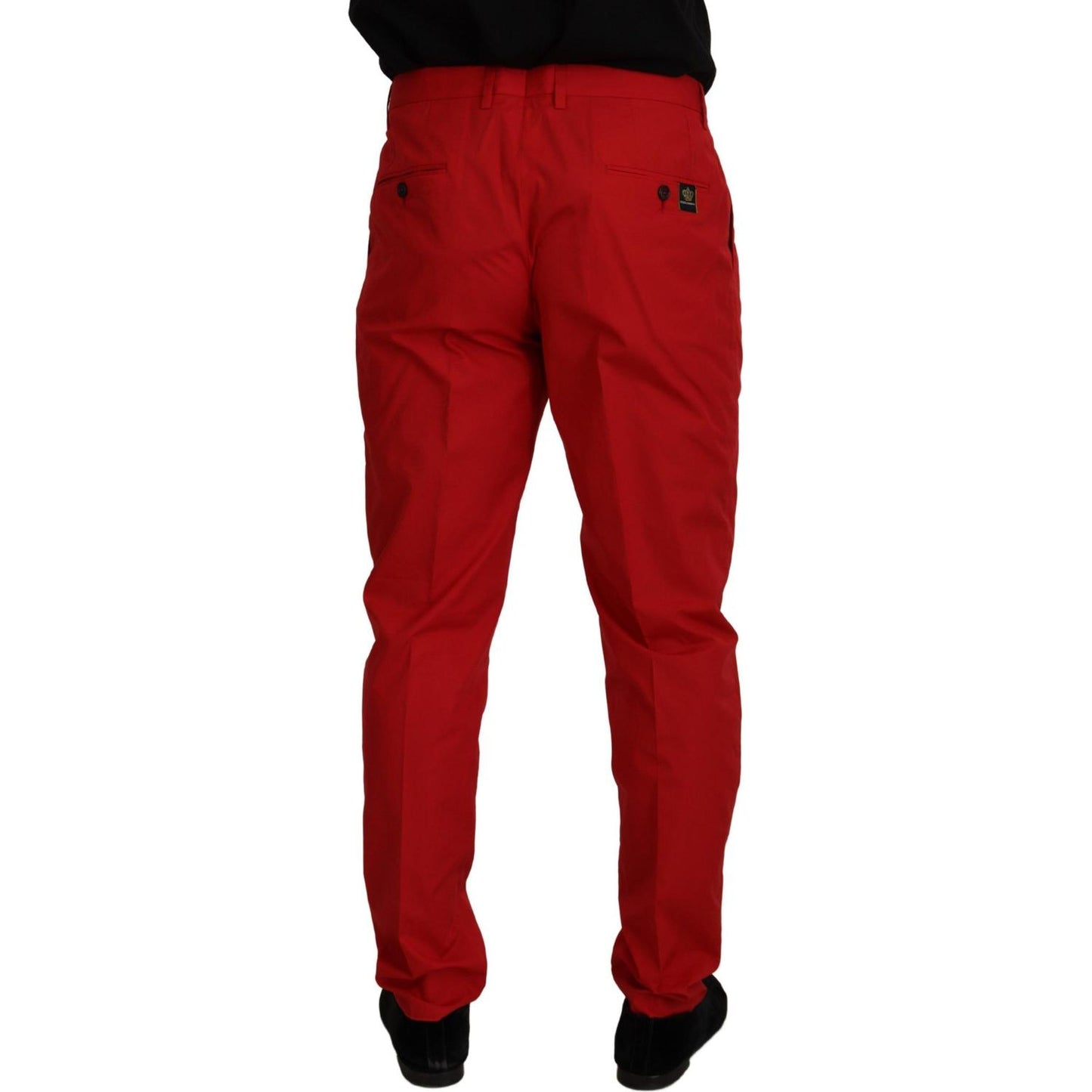Dolce & Gabbana Red Cotton Slim Fit Trousers Chinos Pants PAN73276- 44