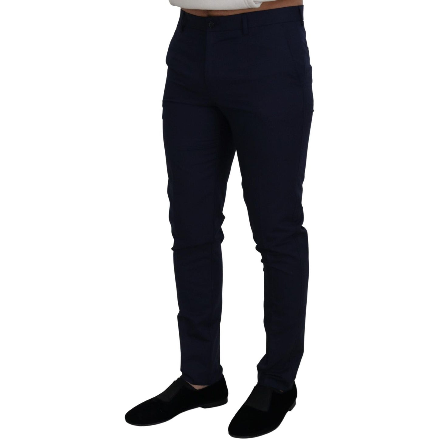 Dolce & Gabbana Blue Linen Cotton Slim Trousers Chinos Pants PAN73341- 52