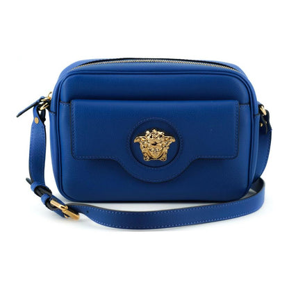 Versace Blue Calf Leather Camera Shoulder Bag Versace
