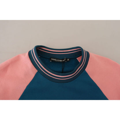 Dolce & Gabbana Blue Pink Queen Sequin Crystal Sweater