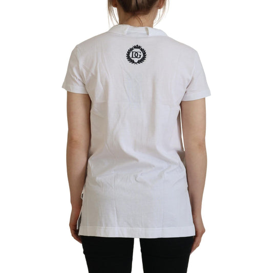 Dolce & Gabbana Elegant White Cotton Top Tee Dolce & Gabbana Gray
