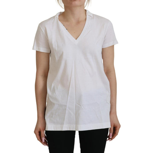 Dolce & Gabbana Elegant White Cotton Top Tee Dolce & Gabbana Gray