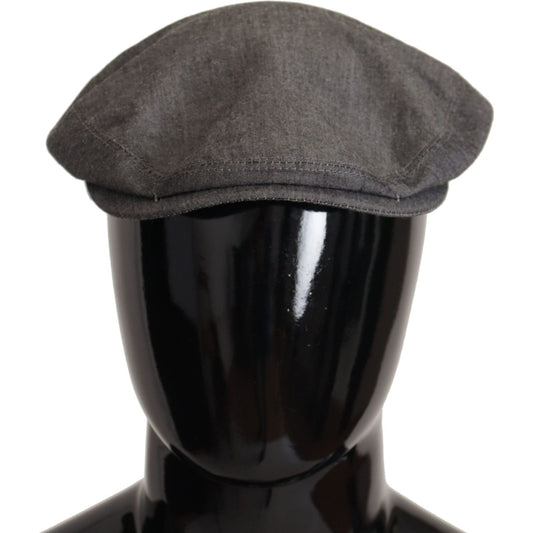 Dolce & Gabbana Elegant Gray Newsboy Hat Dolce & Gabbana Dark Slate Gray