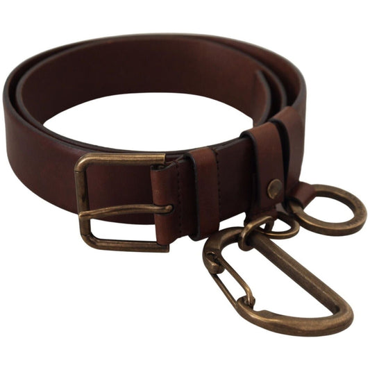 Dolce & Gabbana Elegant Brown Leather Belt with Metal Buckle Dolce & Gabbana Black