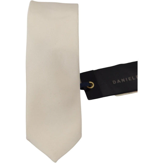 Daniele Alessandrini Exclusive Silk Bow Tie in Off White Daniele Alessandrini Gray