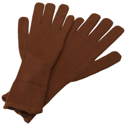 Dolce & Gabbana Elegant Brown Cashmere Winter Gloves Dolce & Gabbana Saddle Brown