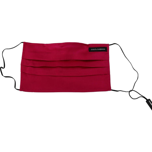 Dolce & Gabbana Elegant Red Cotton Pleated Face Mask Dolce & Gabbana Dark Red