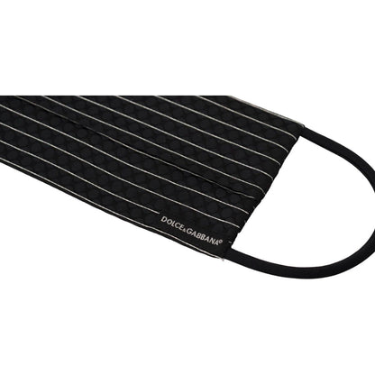 Dolce & Gabbana Black White Stripes Elastic Ear Strap One Size Face Mask