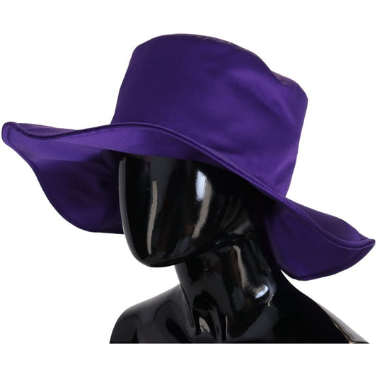 Dolce & Gabbana Elegant Purple Silk Top Hat Dolce & Gabbana Midnight Blue