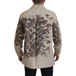 Dolce & Gabbana Beige Cotton Button-Down Casual Shirt Dolce & Gabbana Dim Gray