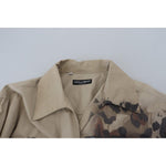 Dolce & Gabbana Beige Cotton Button-Down Casual Shirt Dolce & Gabbana Light Slate Gray