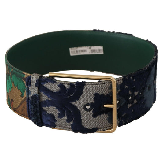 Dolce & Gabbana Elegant Leather Belt with Engraved Buckle Dolce & Gabbana Dark Slate Gray