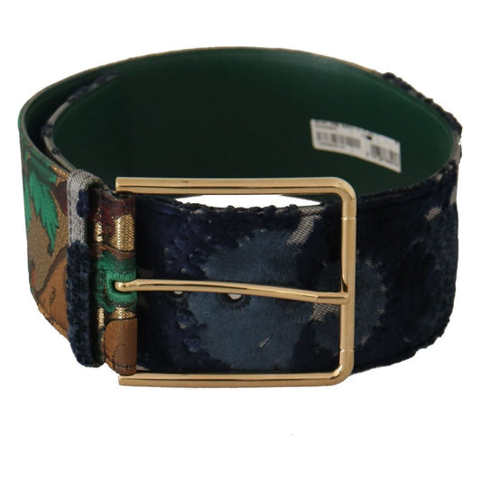 Dolce & Gabbana Elegant Leather Belt with Engraved Buckle Dolce & Gabbana Black