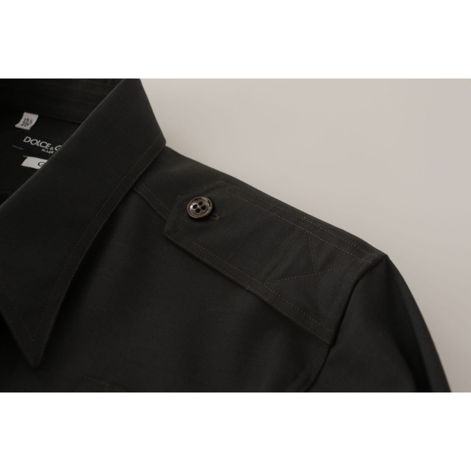 Dolce & Gabbana Dark Green Cotton Slim Fit Casual Men Shirt