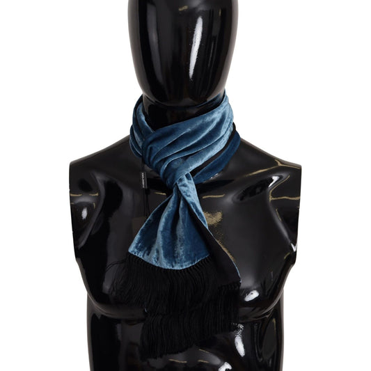 Dolce & Gabbana Elegant Silk Men's Scarf in Regal Blue Dolce & Gabbana Black