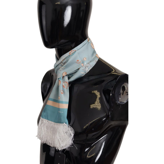 Dolce & Gabbana Elegant Silk Scarf with Shell Motif Dolce & Gabbana Dark Gray