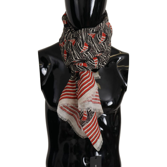 Dolce & Gabbana Elegant Striped Linen Men's Scarf Dolce & Gabbana Black