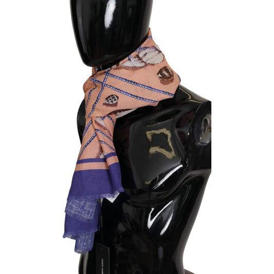 Dolce & Gabbana Multicolor Seashell Linen Scarf for Men Dolce & Gabbana Rosy Brown