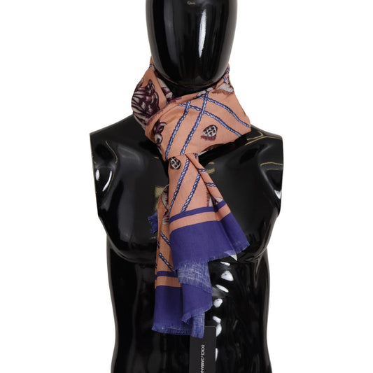 Dolce & Gabbana Multicolor Seashell Linen Scarf for Men Dolce & Gabbana Black