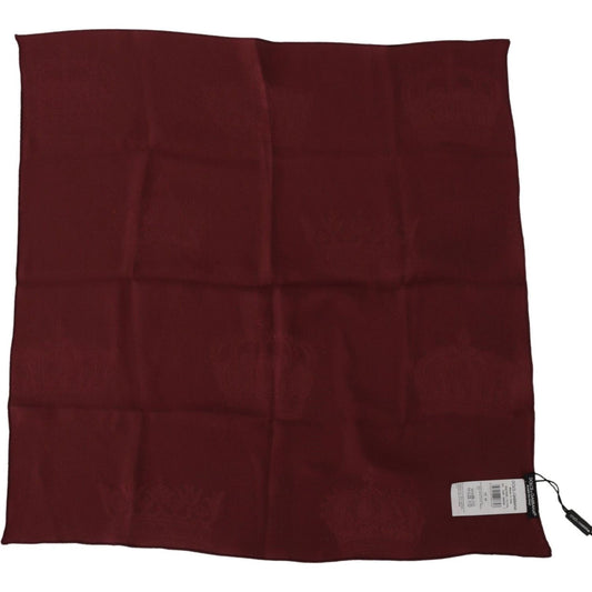 Dolce & Gabbana Elegant Red Silk Square Scarf Wrap Dolce & Gabbana Dark Red