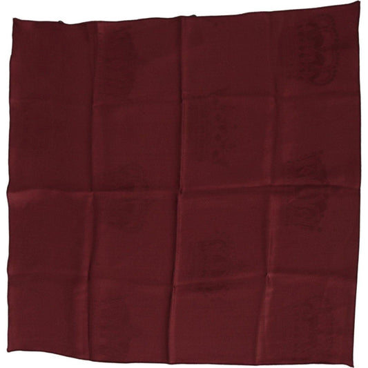 Dolce & Gabbana Elegant Red Silk Square Scarf Wrap Dolce & Gabbana Dark Red