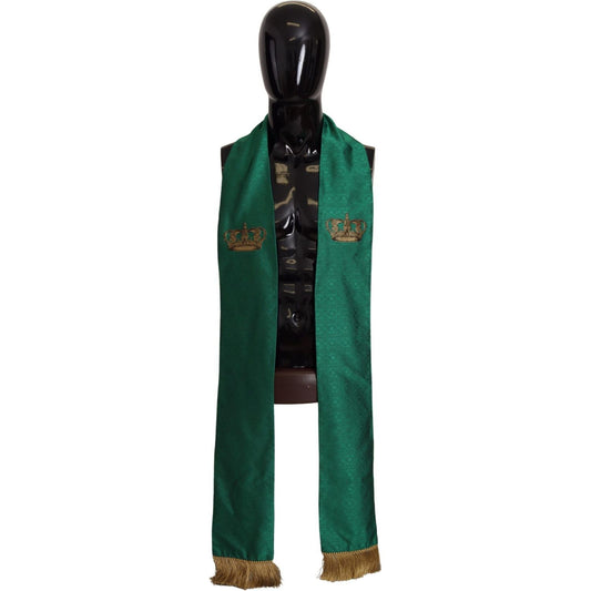 Dolce & Gabbana Elegant Green Silk Blend Men's Scarf Dolce & Gabbana Dark Slate Gray