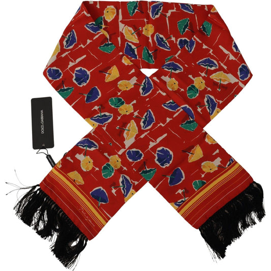 Dolce & Gabbana Elegant Multicolor Silk Men's Scarf Dolce & Gabbana Brown