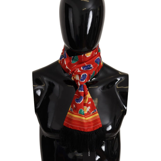 Dolce & Gabbana Elegant Multicolor Silk Men's Scarf Dolce & Gabbana Black