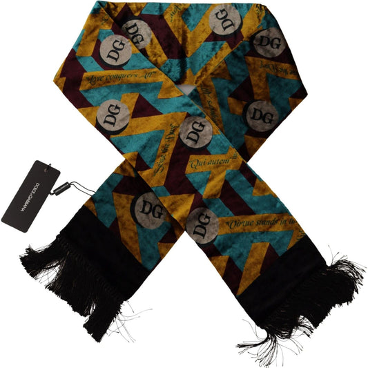 Dolce & Gabbana Elegant Multicolor Silk Blend Men's Scarf Dolce & Gabbana Black