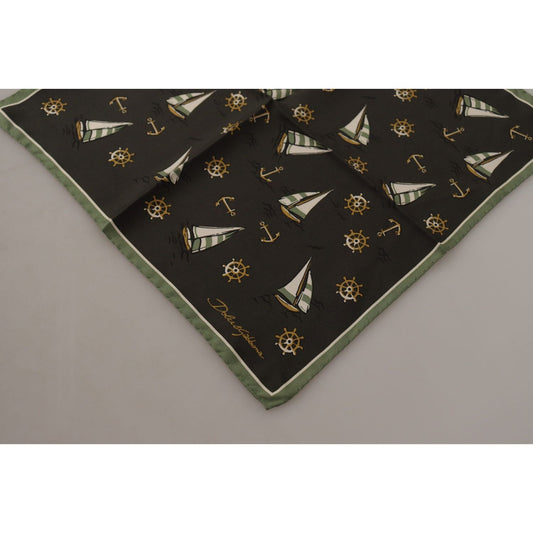 Dolce & Gabbana Elegant Multicolor Silk Men's Square Scarf Dolce & Gabbana Light Slate Gray