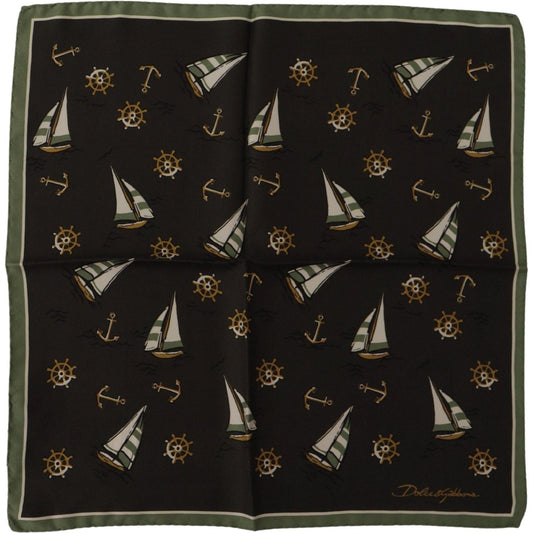 Dolce & Gabbana Elegant Multicolor Silk Men's Square Scarf Dolce & Gabbana Black