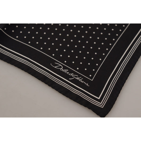 Dolce & Gabbana Elegant Black Silk Polka Dot Men's Scarf Dolce & Gabbana Black