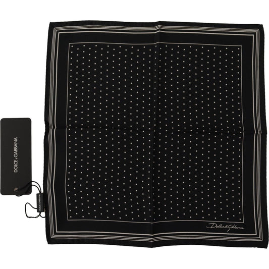 Dolce & Gabbana Elegant Black Silk Polka Dot Men's Scarf Dolce & Gabbana Black
