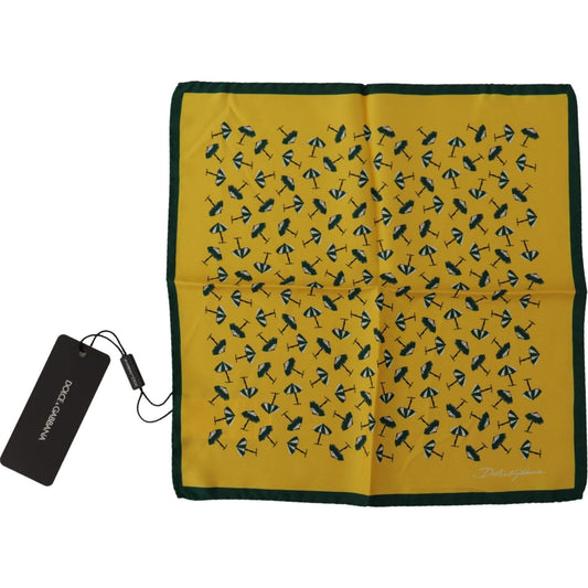 Dolce & Gabbana Elegant Silk Men's Square Scarf Wrap Dolce & Gabbana Dark Goldenrod