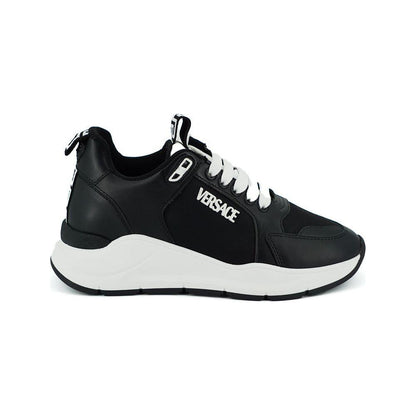 Versace Elegant Monochrome Leather Sneakers